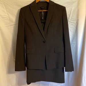 Ann Taylor charcoal grey pinstripe skirt suit